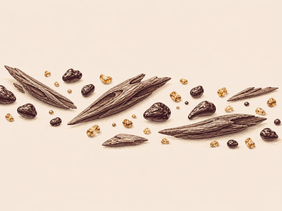 Ariyani wood, oud resin, amber