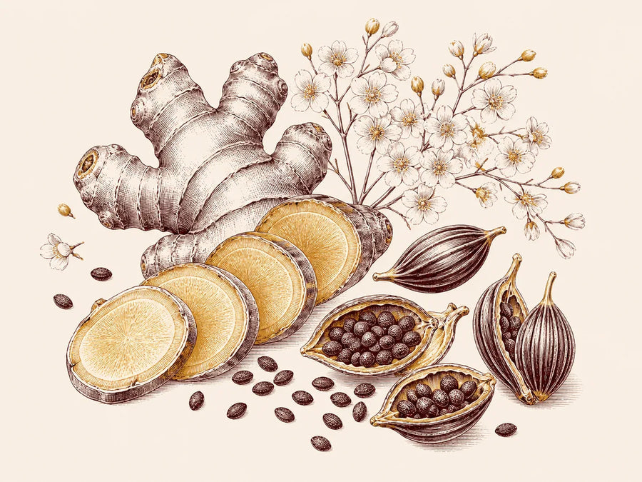 Ginger, ambrette, airy florals