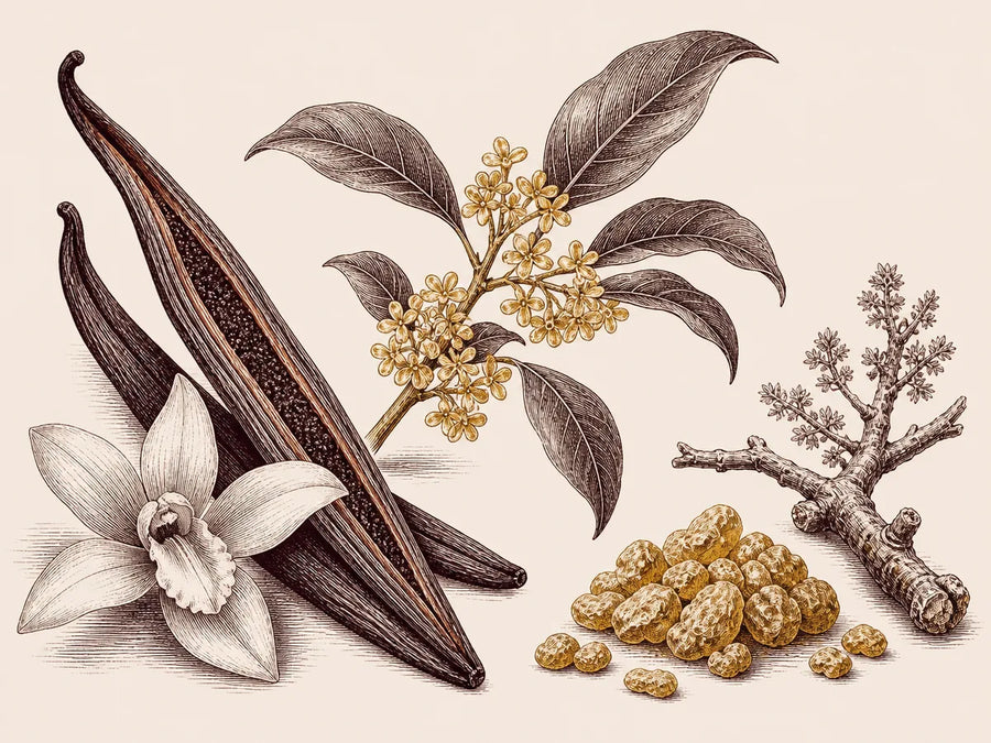 Madagascar vanilla, osmanthus, frankincense