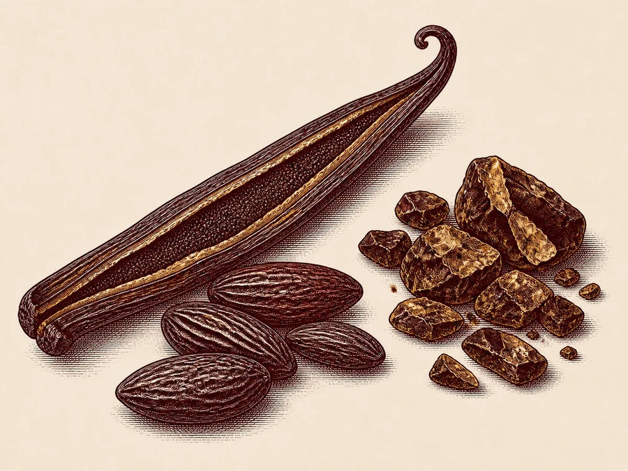 Vanilla, tonka, balsamic resins